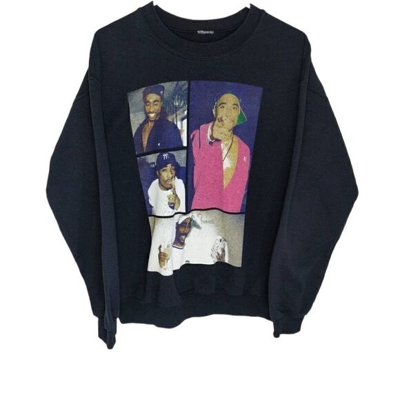 Vintage Y2K Tupac Shakur 2014 Collage Crew Neck Sweater - Picture 1 of 4
